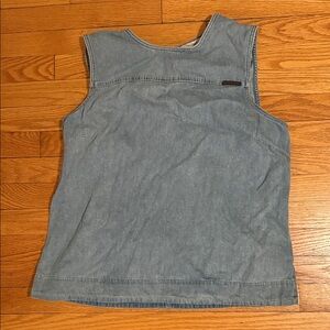 NWT Calvin Klein denim chambray sleeveless blouse sz extra large xl